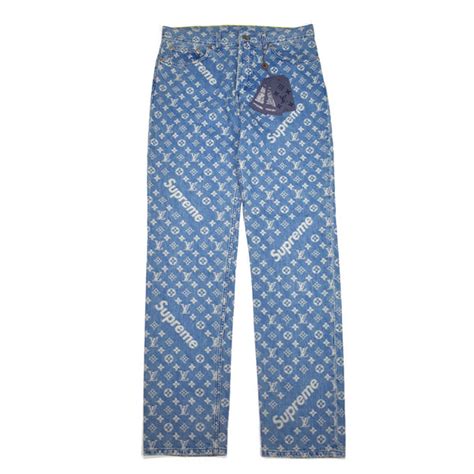 louis vuitton x supreme monogram fake jeans